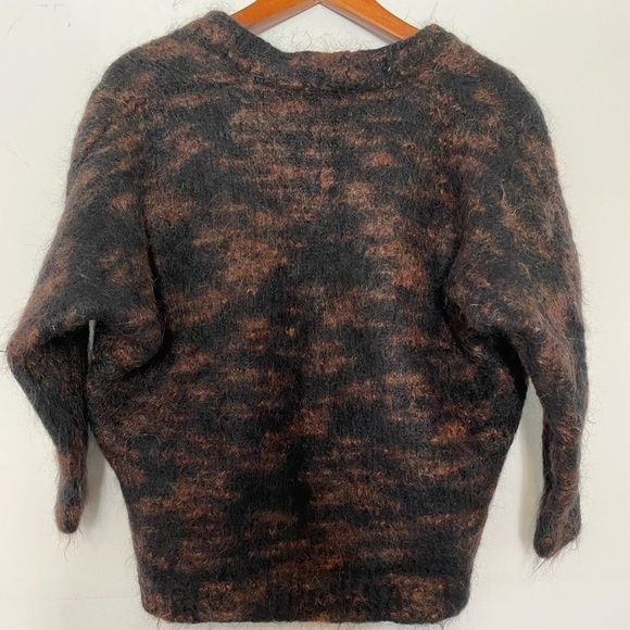 Hand Knit Wool Blend Cropped Open Cardigan Sz S - Picture 2 of 6